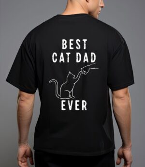Best cat dad ever shirt cat daddy paw fist bump meow cat T-Shirt