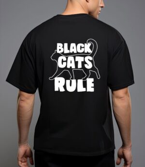Black cats rule dad kitty daddy cat mom christmas father premium_3 T-Shirt