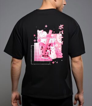 Cat boba tea bubble tea anime cats lover kawaii gifts T-Shirt
