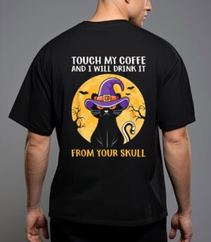 Cat funny ouch my coffee and i will drink it from your skul T-Shirt