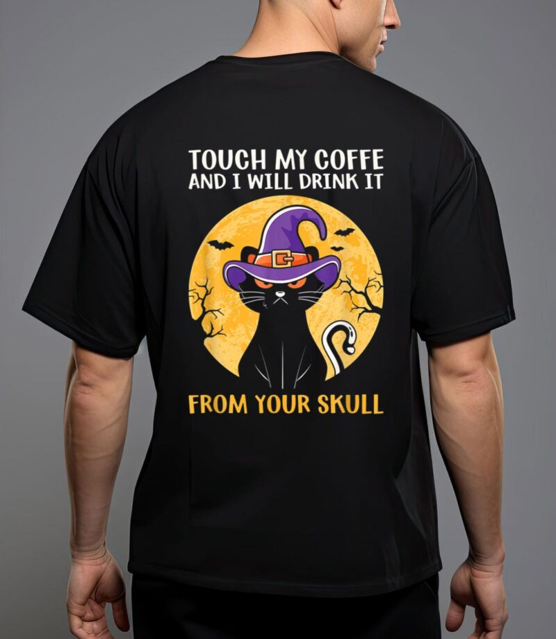 Cat funny ouch my coffee and i will drink it from your skul T-Shirt