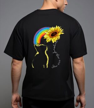 Cats are my sunshine sunflower rainbow funny cat lovers gift T-Shirt