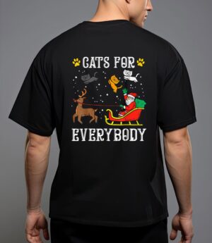 Cats for everybody santa funny christmas pjs xmas women T-Shirt