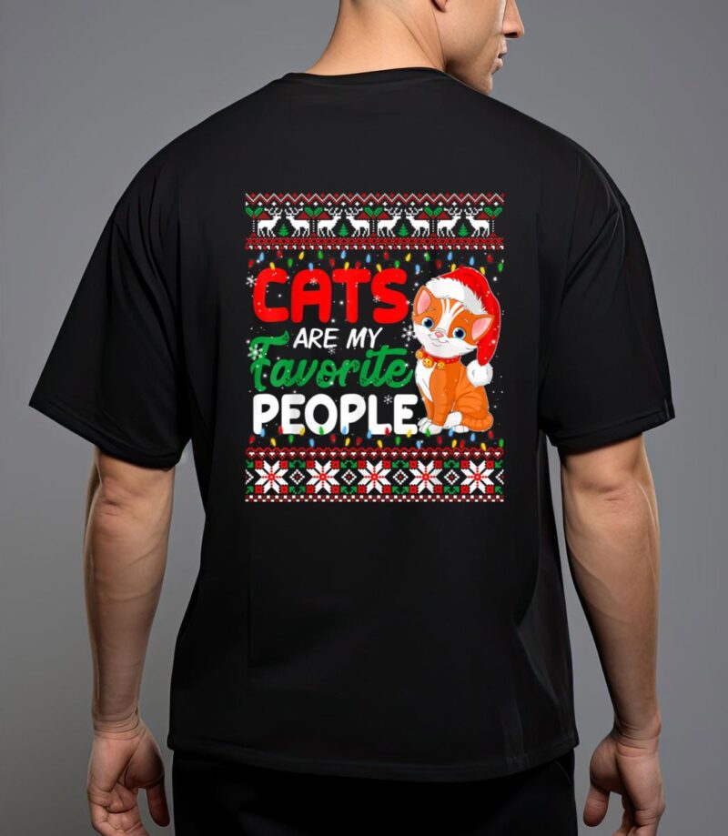 Christmas cat - cats are my favorite people T-Shirt