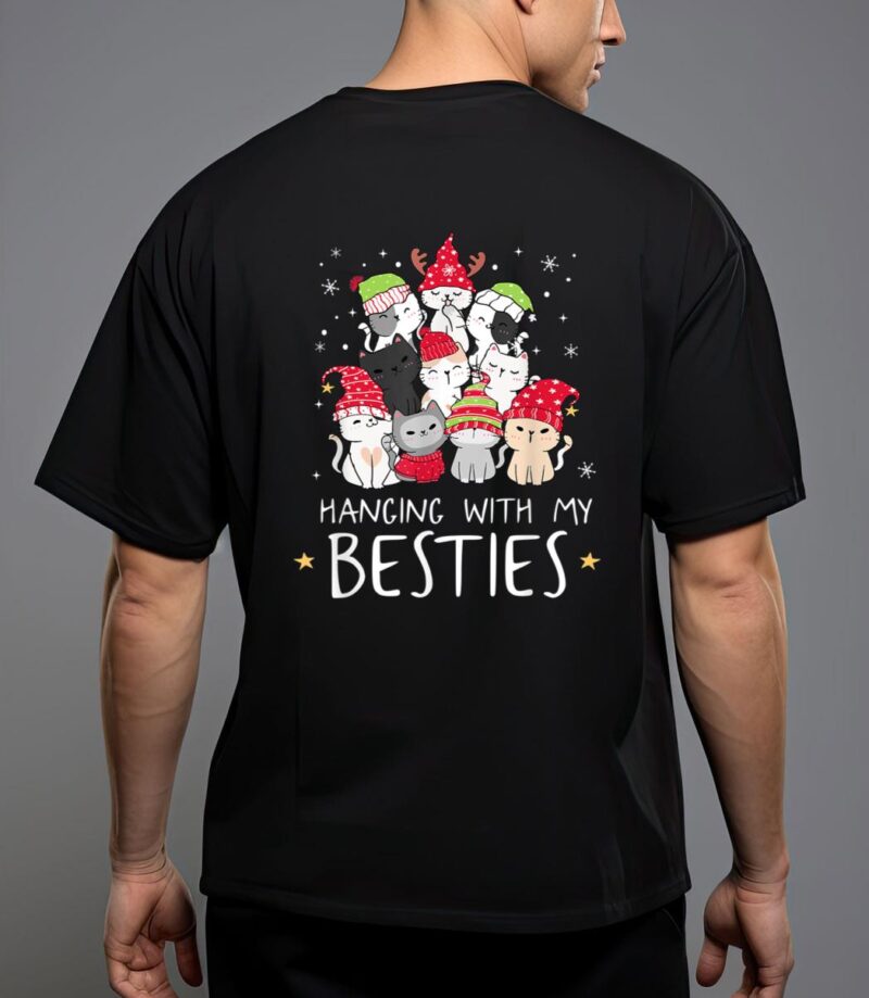 Christmas cat lover christmas tree kawaii cat bestie T-Shirt