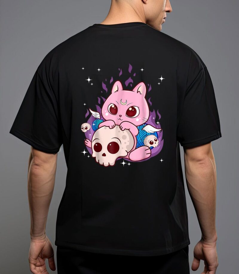 Cute anime kawaii cat aesthetic kawaii pastel goth halloween T-Shirt