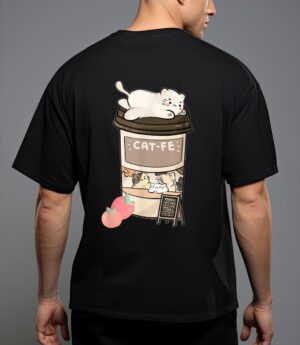Cute cat cafe, kawaii cat coffee, anime neko kitty, cat puns T-Shirt