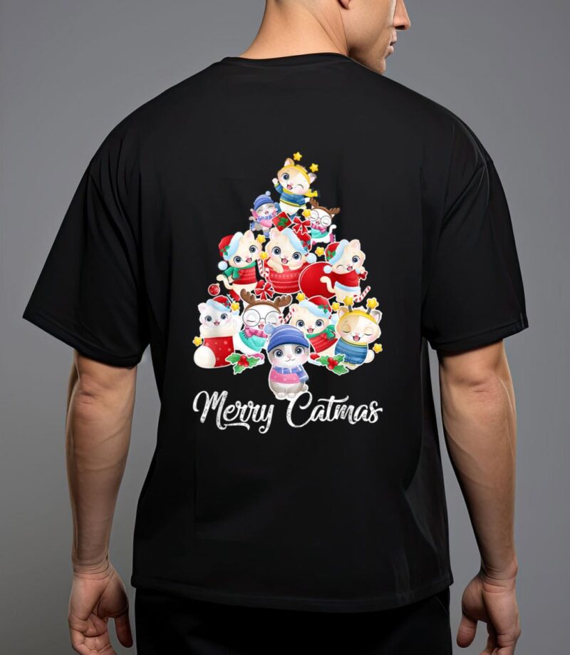 Cute cat christmas tree merry catmas for kitten xmas lover T-Shirt