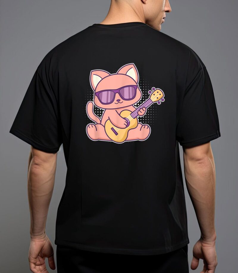 Cute cat with sunglasses playing on a guitar T-Shirt