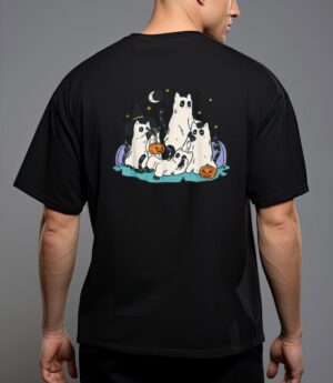 Cute ghost cats cat ghosts funny halloween outfit costumes T-Shirt