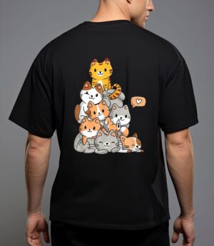 Cute kawaii cat kitty meowtain cats pile chibi women girls T-Shirt