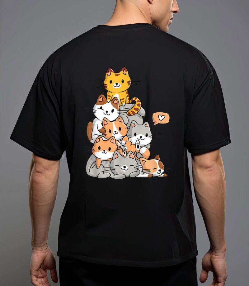 Cute kawaii cat kitty meowtain cats pile chibi women girls T-Shirt