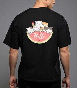 Cute kitten in watermelon cute cat family cat motif T-Shirt