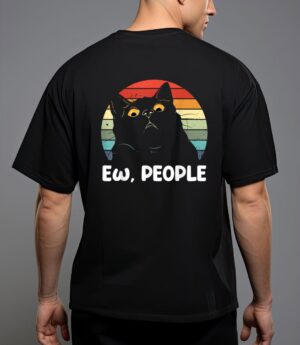 Ew people funny black cat lover for women men fun cat saying T-Shirt