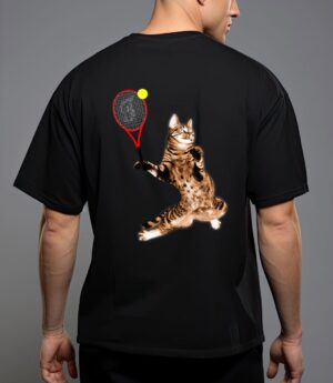Funny tennis game t-shirt funny cat racket for men women T-Shirt