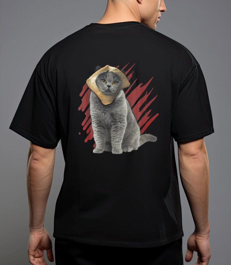 Funny cat apparel cat with slice of bread on face cat lovers T-Shirt