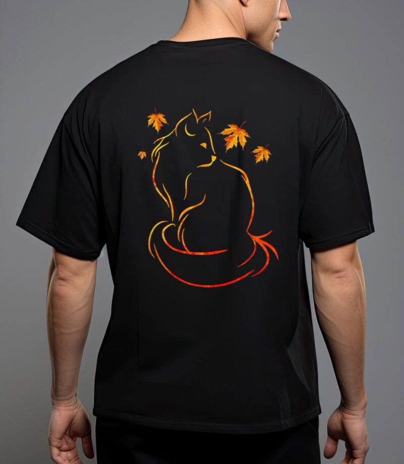 Funny cat leaf fall hello autumn for cute kitten lover T-Shirt