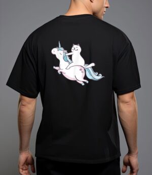 Funny cat riding unicorn t-shirt hipster always be you kitty T-Shirt