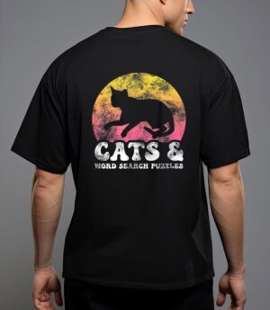 Funny cats word search puzzles vintage retro hobby T-Shirt