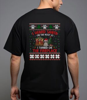Funny christmas cat hates santa annoyed cat T-Shirt