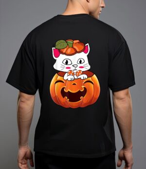 Funny halloween jack-o-lantern pumpkin cat gifts T-Shirt