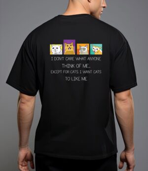Funny i don't care what anyone think of me except black cat T-Shirt