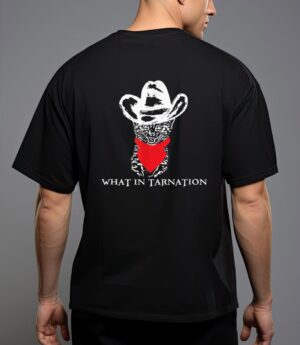 Funny meme what in tarnation cat cowboy hat T-Shirt
