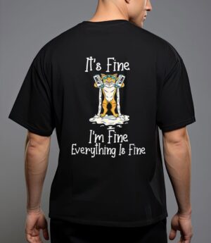 Funny meow cat it's fine i'm fine everything is fine cat T-Shirt