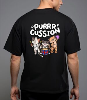 Funny purrr cussion kitty cat percussion player music T-Shirt