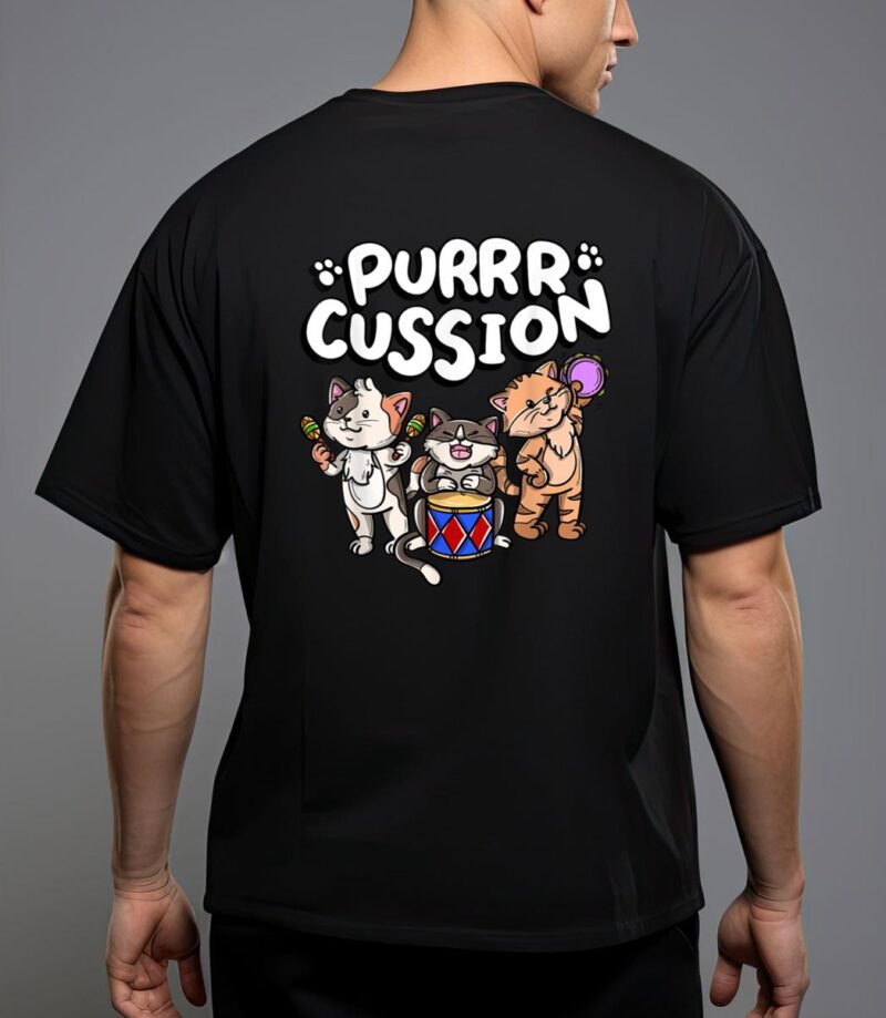 Funny purrr cussion kitty cat percussion player music T-Shirt