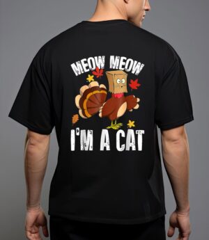 Funny thanksgiving cool turkey fake cat T-Shirt