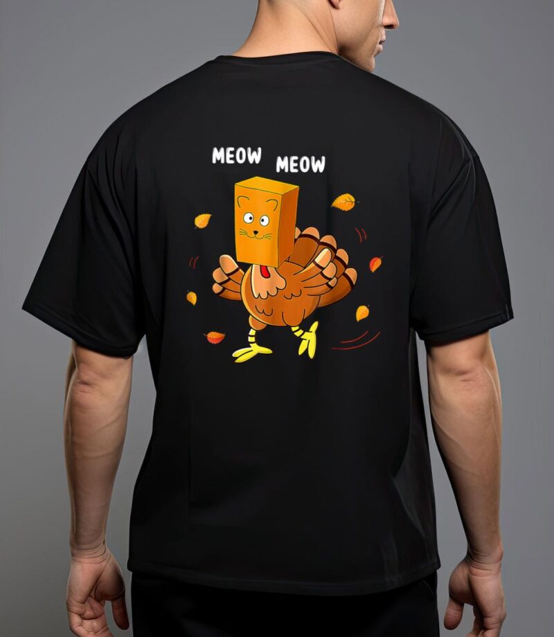 Funny thanksgiving turkey fake cat meow kitty cats lover T-Shirt