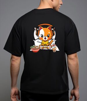 Gamer cat boba and ramen kawaii anime neko T-Shirt