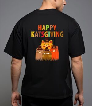 Happy-katsgiving thanksgiving-cats lovers-pilgrim hat premium T-Shirt