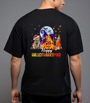 Happy-thanksgiving cat happy-hallothanksmas cute-cats T-Shirt