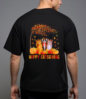 Happy catsgiving cute thanksgiving cat lovers cat T-Shirt
