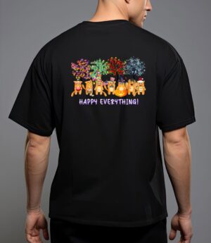 Happy everything cat seasons all year tree funny cat lover T-Shirt