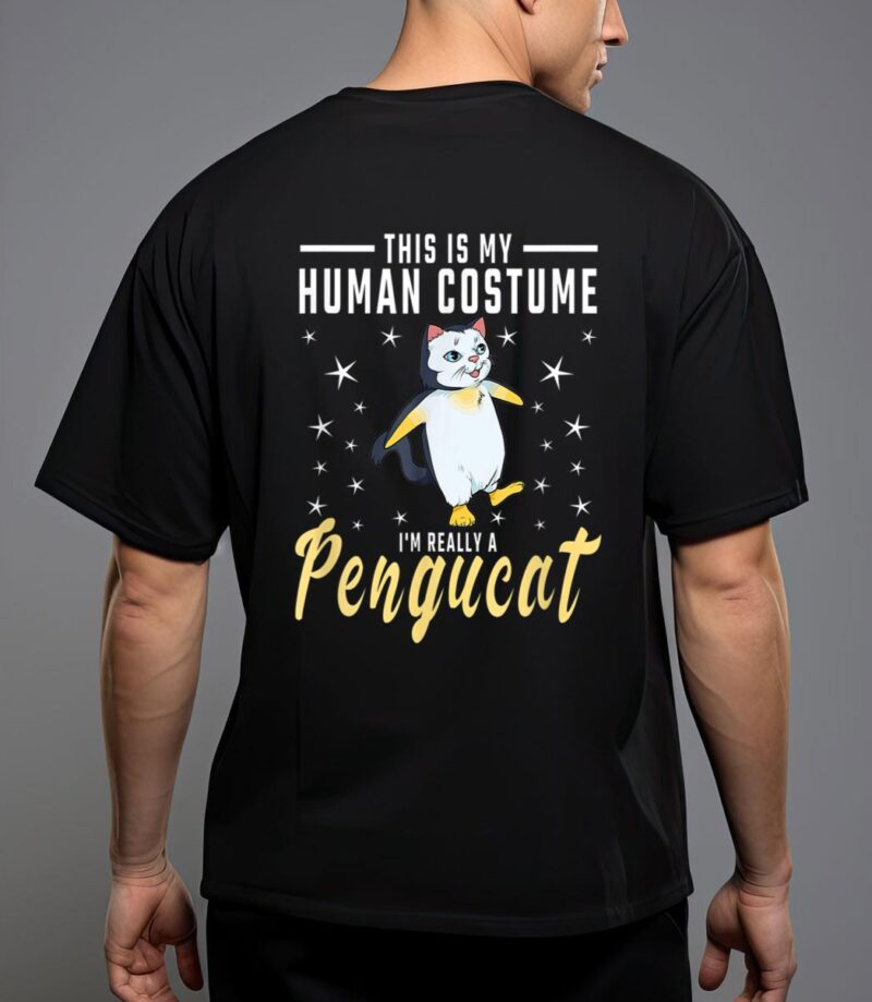 His is my human costume i m really a pengucat penguin cat T-Shirt