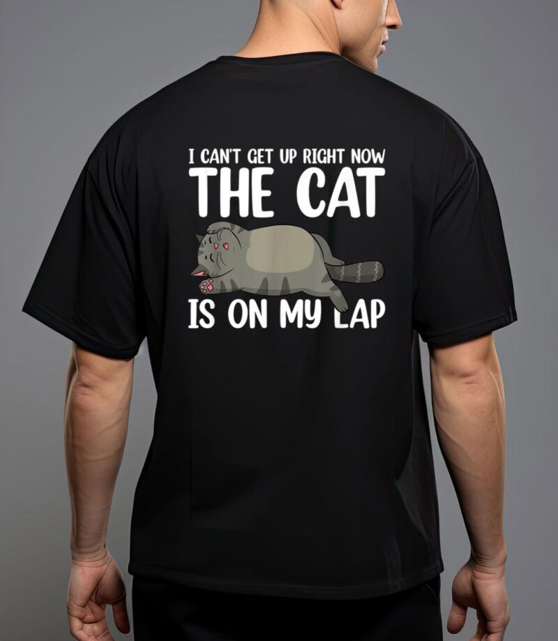 I canu2019t get up right now the cat is on my lap cat T-Shirt