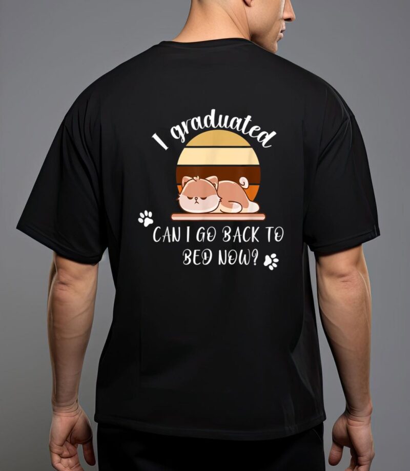 I graduated can i go back to bed now cat sleeping T-Shirt