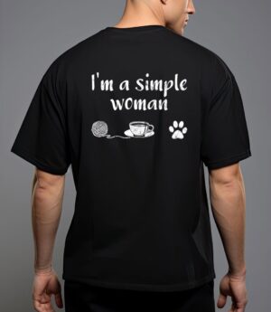 I m a simple woman loves knitting coffee dog cat paw T-Shirt