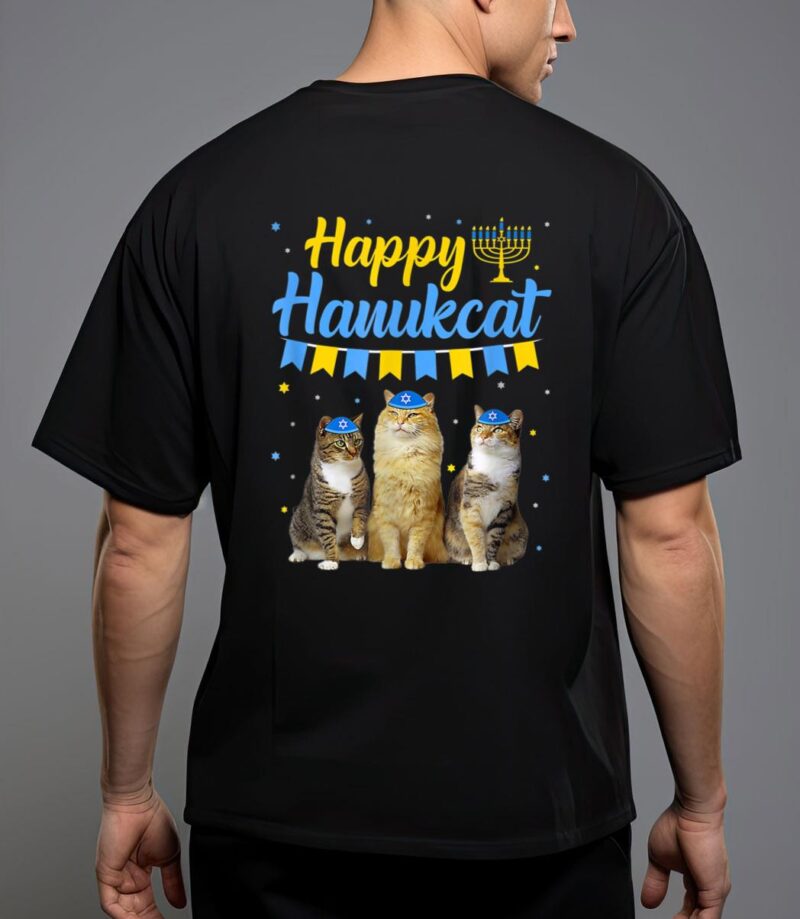 Jewish hanukkah cat happy hanukcat christmas sweater cat T-Shirt