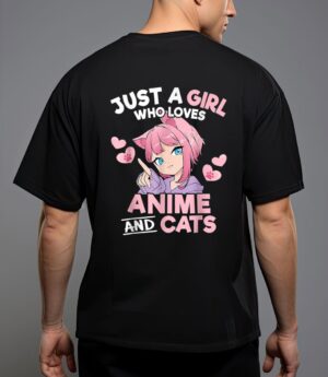 Just a girl who loves anime and cats cute otaku manga T-Shirt