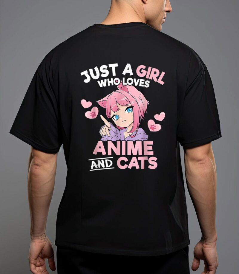 Just a girl who loves anime and cats cute otaku manga T-Shirt