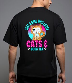 Just a girl who loves boba ea cat bubble ea T-Shirt