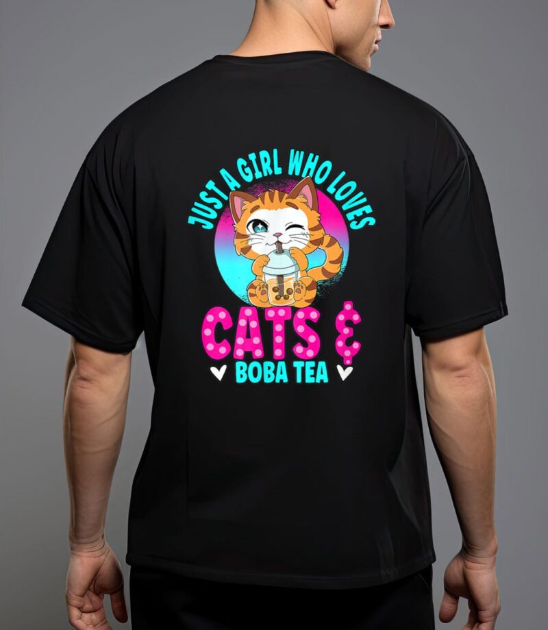 Just a girl who loves boba ea cat bubble ea T-Shirt