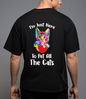 Just here to pet the cats funny lovers cats cute T-Shirt