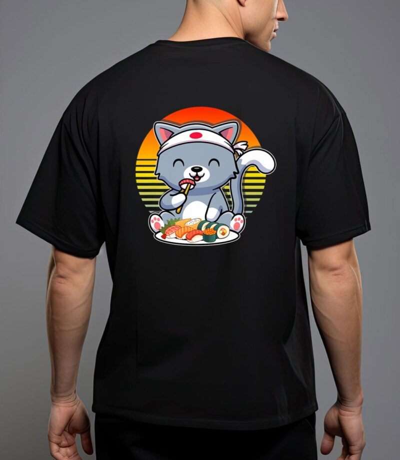 Kawaii anime cat otaku japanese sushi gift girls kids teens premium T-Shirt