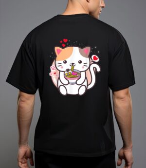 Kawaii cat ramen anime japanese food girls official teenager T-Shirt