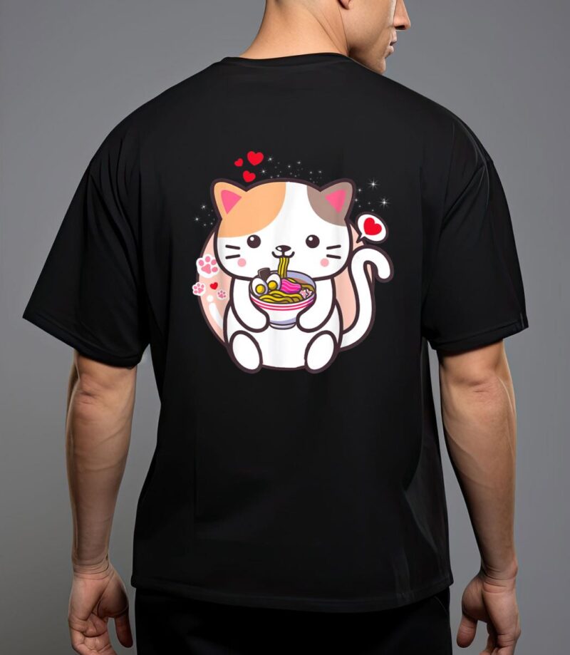 Kawaii cat ramen anime japanese food girls official teenager T-Shirt